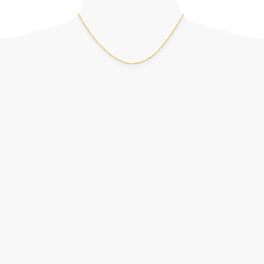 14K Yellow Gold 1.10mm Singapore Chain Necklace 14"-30" - Product Photo