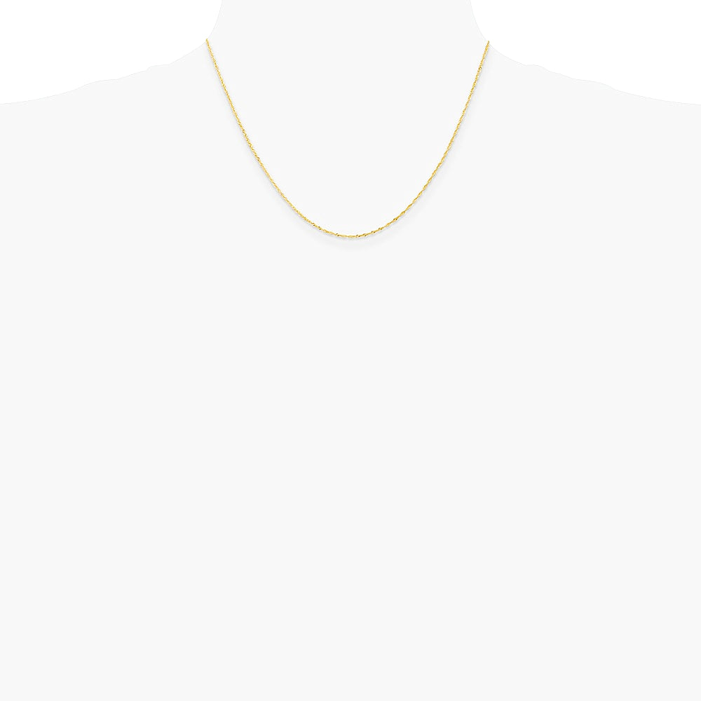 14K Yellow Gold 1.10mm Singapore Chain Necklace 14"-30" - Product Photo