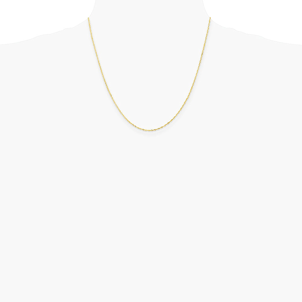 14K Yellow Gold 1.10mm Singapore Chain Necklace 14"-30" - Product Photo