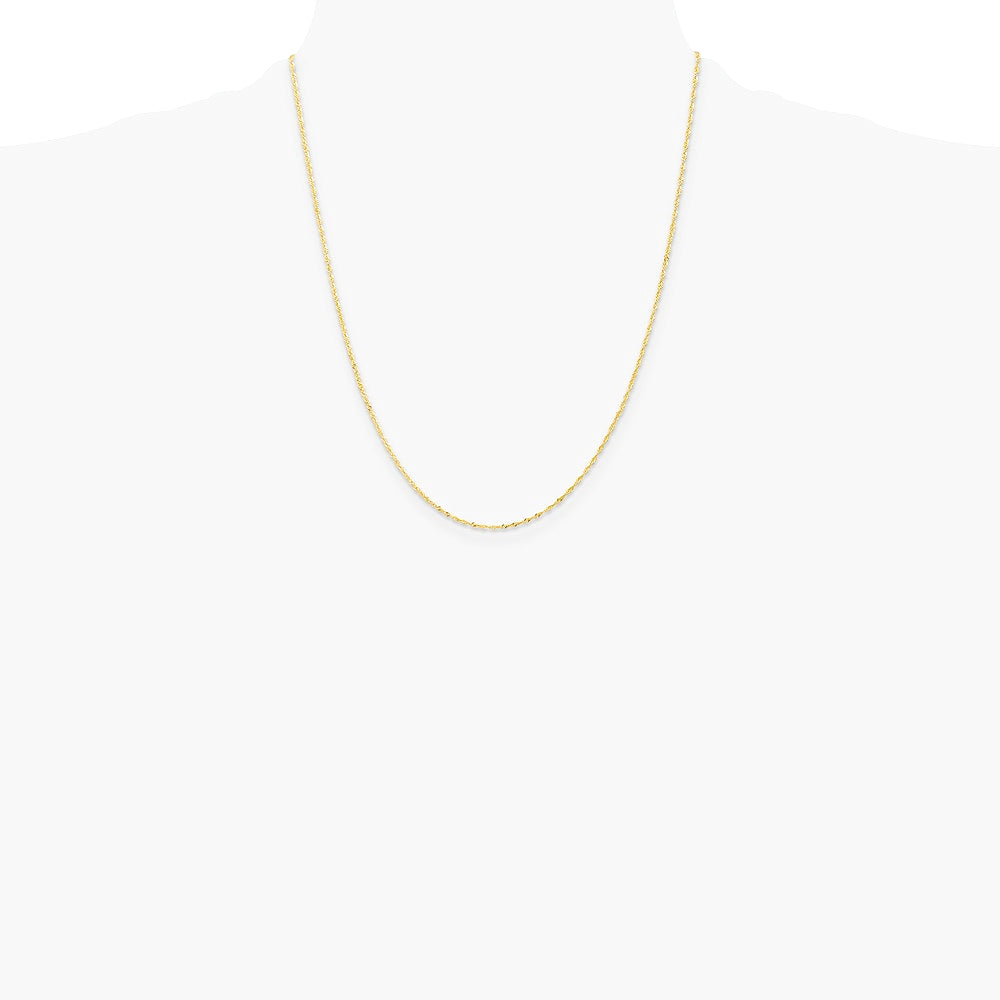14K Yellow Gold 1.10mm Singapore Chain Necklace 14"-30" - Product Photo