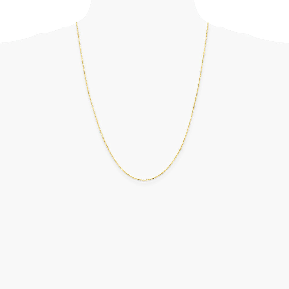14K Yellow Gold 1.10mm Singapore Chain Necklace 14"-30" - Product Photo