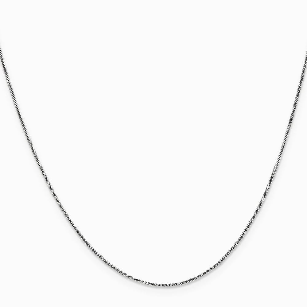 14K White Gold .85mm Spiga Chain Necklace 14"-30" - Product Photo