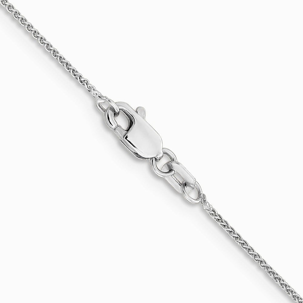 14K White Gold .85mm Spiga Chain Necklace 14"-30" - Product Photo