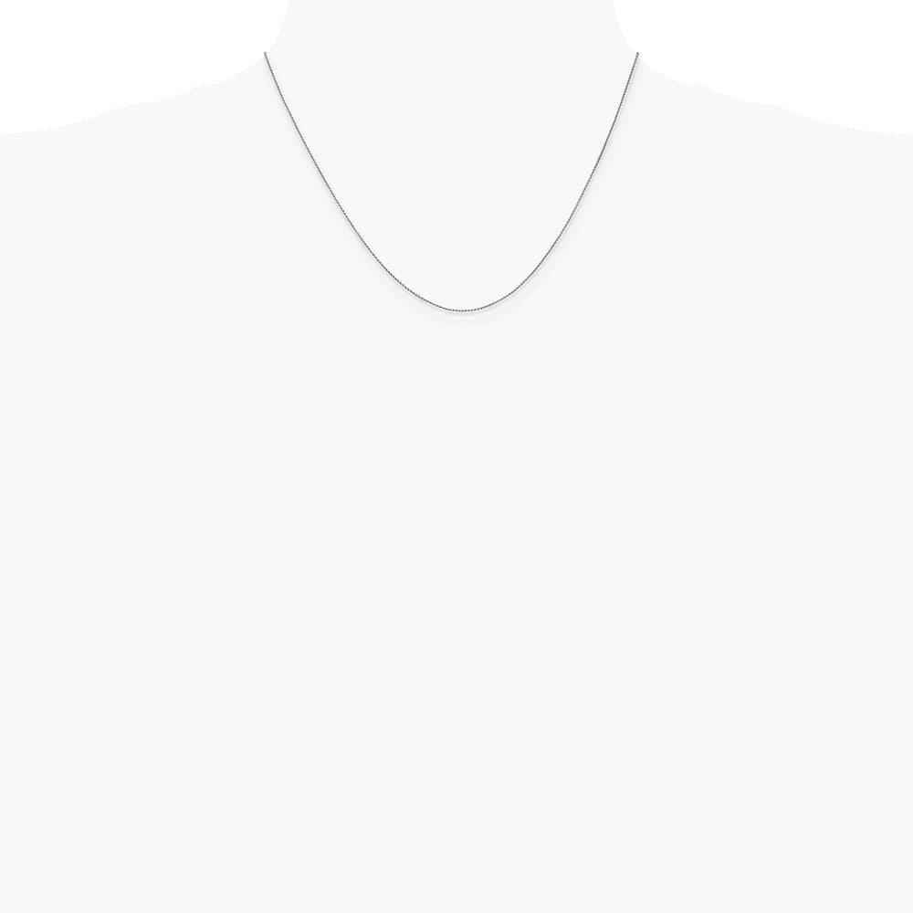 14K White Gold .85mm Spiga Chain Necklace 14"-30" - Product Photo