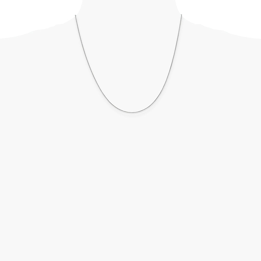 14K White Gold .85mm Spiga Chain Necklace 14"-30" - Product Photo