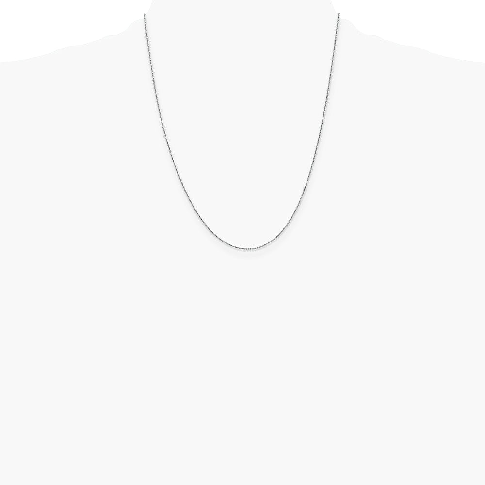 14K White Gold .85mm Spiga Chain Necklace 14"-30" - Product Photo
