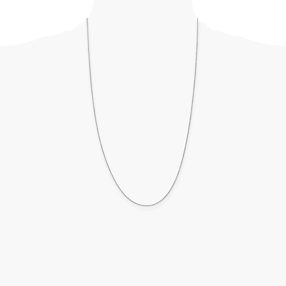 14K White Gold .85mm Spiga Chain Necklace 14"-30" - Product Photo