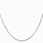 14K White Gold .9mm Curb Pendant Chain Necklace 16"-24" - Product Photo