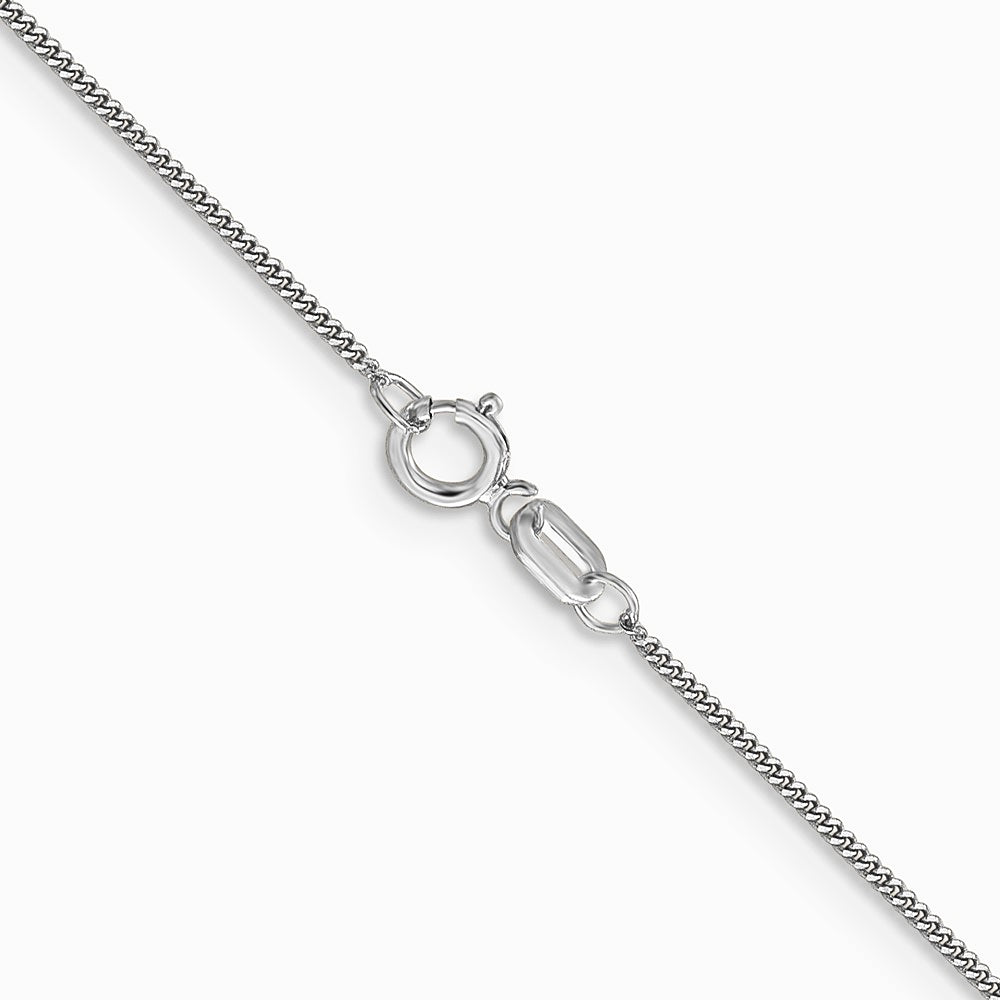 14K White Gold .9mm Curb Pendant Chain Necklace 16"-24" - Product Photo