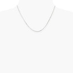 14K White Gold .9mm Curb Pendant Chain Necklace 16"-24" - Product Photo