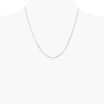 14K White Gold .9mm Curb Pendant Chain Necklace 16"-24" - Product Photo