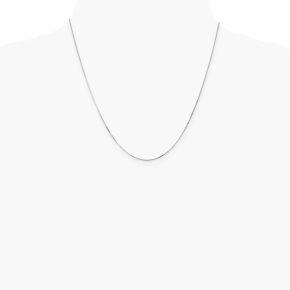 14K White Gold .9mm Curb Pendant Chain Necklace 16"-24" - Product Photo