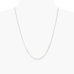 14K White Gold .9mm Curb Pendant Chain Necklace 16"-24" - Product Photo