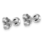 Sterling Silver Rhodium-Plated Polished Blue Crystal 3.5mm Post Earrings - Product Photo