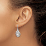 Sterling Silver Rhodium-Plated Starfish & Scallop Shell Reef Dangle Earring - Product Photo