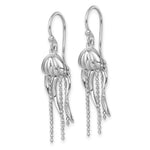 Sterling Silver Rhodium-plated Polished Moveable Jellyfish Dangle Earrings - Product Photo