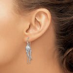 Sterling Silver Rhodium-plated Polished Moveable Jellyfish Dangle Earrings - Product Photo