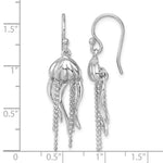 Sterling Silver Rhodium-plated Polished Moveable Jellyfish Dangle Earrings - Product Photo