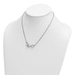 Sterling Silver Rhodium-Plated Anchor & Eternity Symbol 17 +1in Necklace - Product Photo