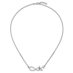 Sterling Silver Rhodium-Plated Anchor & Eternity Symbol 17 +1in Necklace - Product Photo