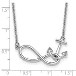 Sterling Silver Rhodium-Plated Anchor & Eternity Symbol 17 +1in Necklace - Product Photo