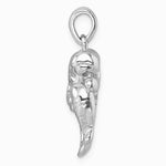 Sterling Silver Rhodium-plated Polished Manatee & Baby Pendant - Product Photo