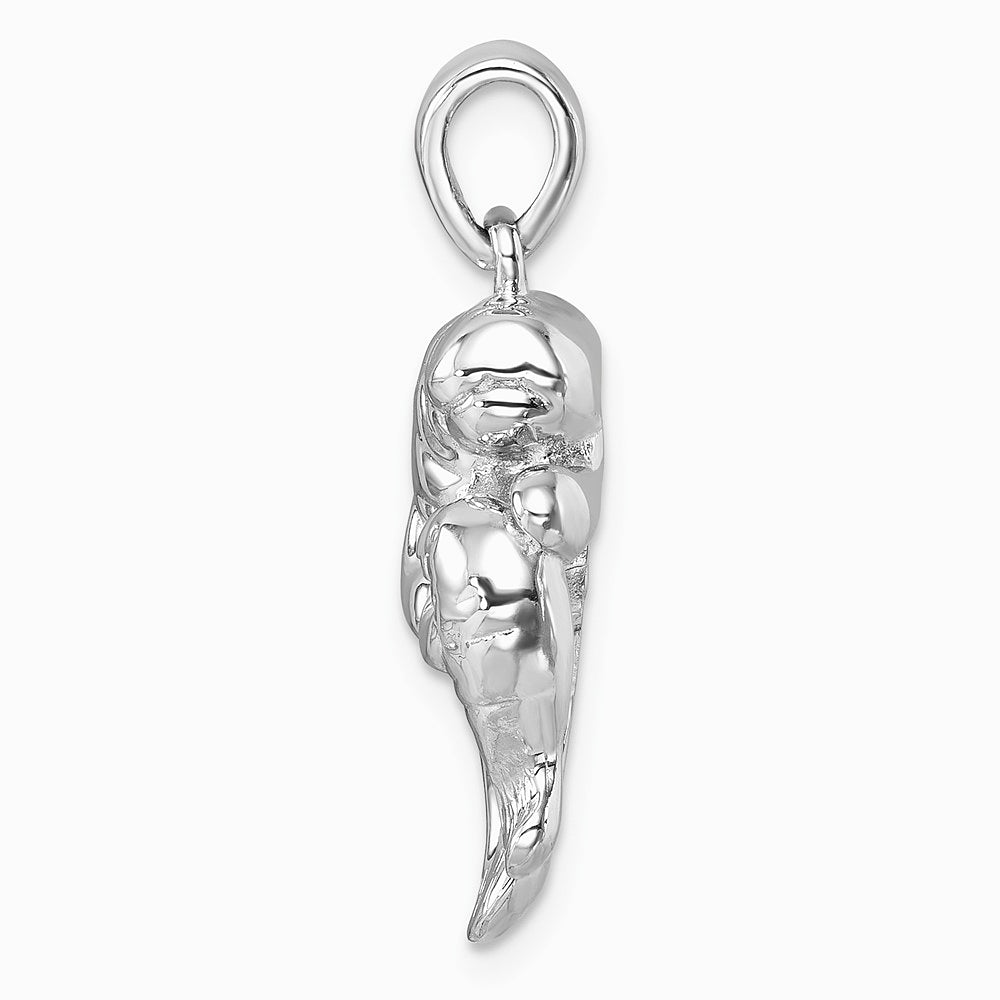 Sterling Silver Rhodium-plated Polished Manatee & Baby Pendant - Product Photo
