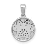 14k White Gold Diamond Paw Print in Circle Pendant - Product Photo