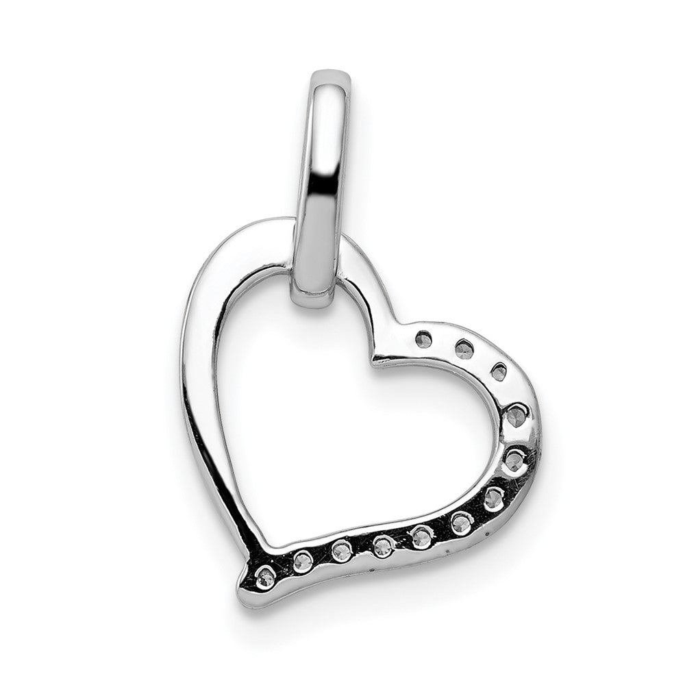 14k White Gold 1/15ct. Diamond Heart Pendant - Product Photo