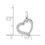 14k White Gold 1/15ct. Diamond Heart Pendant - Product Photo