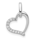 14k White Gold 1/15ct. Diamond Heart Pendant - Product Photo