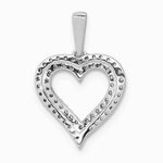 14K White Gold 1/4ct. Diamond 2-row Heart Pendant - Product Photo