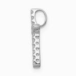 14K White Gold Diamond Cross Pendant - Product Photo