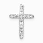 14K White Gold Diamond Cross Pendant - Product Photo