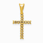14K Yellow Gold 1/6ct. Diamond Latin Cross Pendant - Product Photo