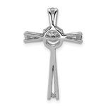 14K White Gold 1/15ct. Vibrant Moving Diamond Cross Chain Slide - Product Photo