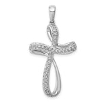 14K White Gold 1/5ct. Diamond Cross Pendant - Product Photo
