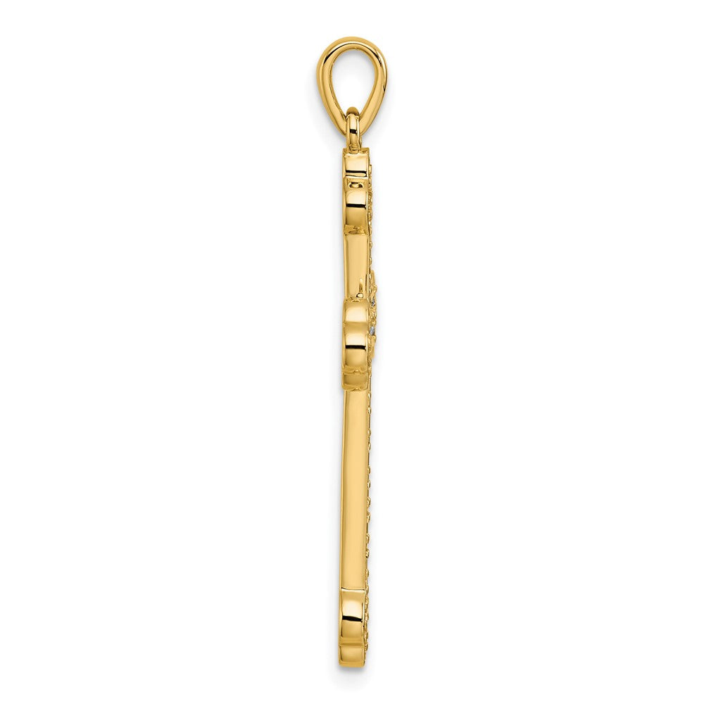 14K Yellow Gold 1/4ct. Diamond Cross Pendant - Product Photo