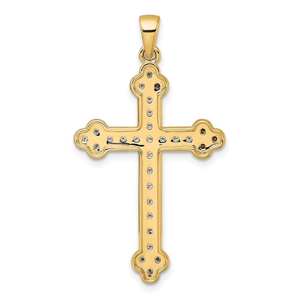 14K Yellow Gold 1/4ct. Diamond Cross Pendant - Product Photo