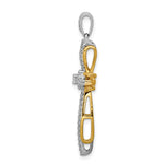 14k Two-tone 1/3ct. Diamond Passion Cross Pendant - Product Photo