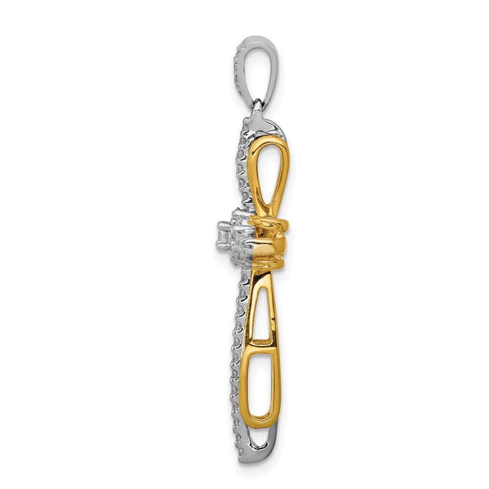 14k Two-tone 1/3ct. Diamond Passion Cross Pendant - Product Photo