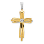 14k Two-tone 1/3ct. Diamond Passion Cross Pendant - Product Photo