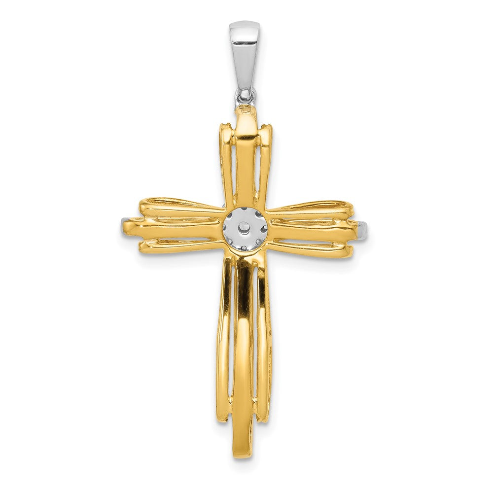 14k Two-tone 1/3ct. Diamond Passion Cross Pendant - Product Photo