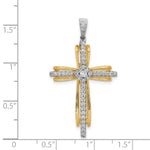 14k Two-tone 1/3ct. Diamond Passion Cross Pendant - Product Photo