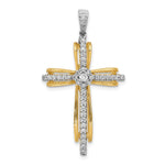 14k Two-tone 1/3ct. Diamond Passion Cross Pendant - Product Photo