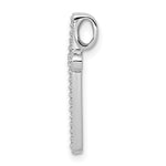 14K White Gold 1/10ct. Diamond Cross Chain Slide - Product Photo