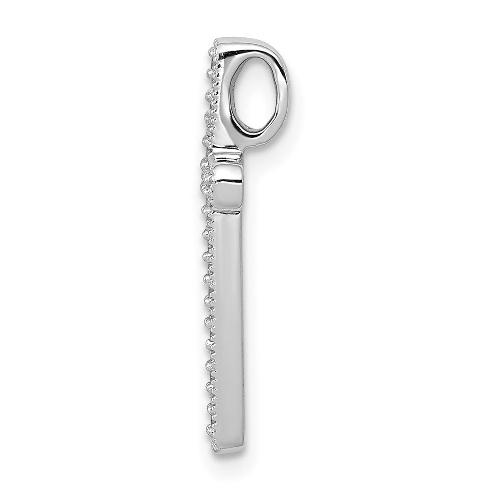 14K White Gold 1/10ct. Diamond Cross Chain Slide - Product Photo