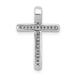 14K White Gold 1/10ct. Diamond Cross Chain Slide - Product Photo