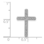 14K White Gold 1/10ct. Diamond Cross Chain Slide - Product Photo