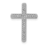14K White Gold 1/10ct. Diamond Cross Chain Slide - Product Photo
